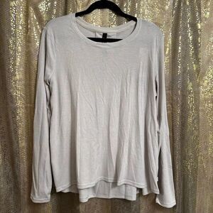 Mondetta Stretchy Tencel Oat Taupe Ribbed Long Sleeve Top XL NWT